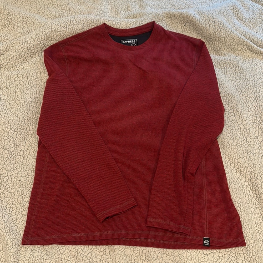 Express Men’s Dark Red Long Sleeve Tee